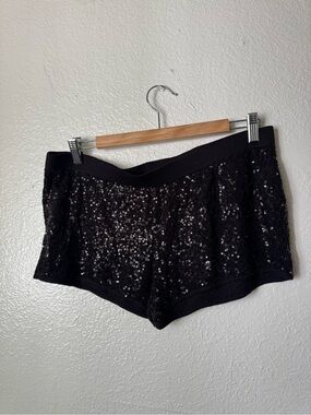 Decree Black Sequin Lounge Shorts